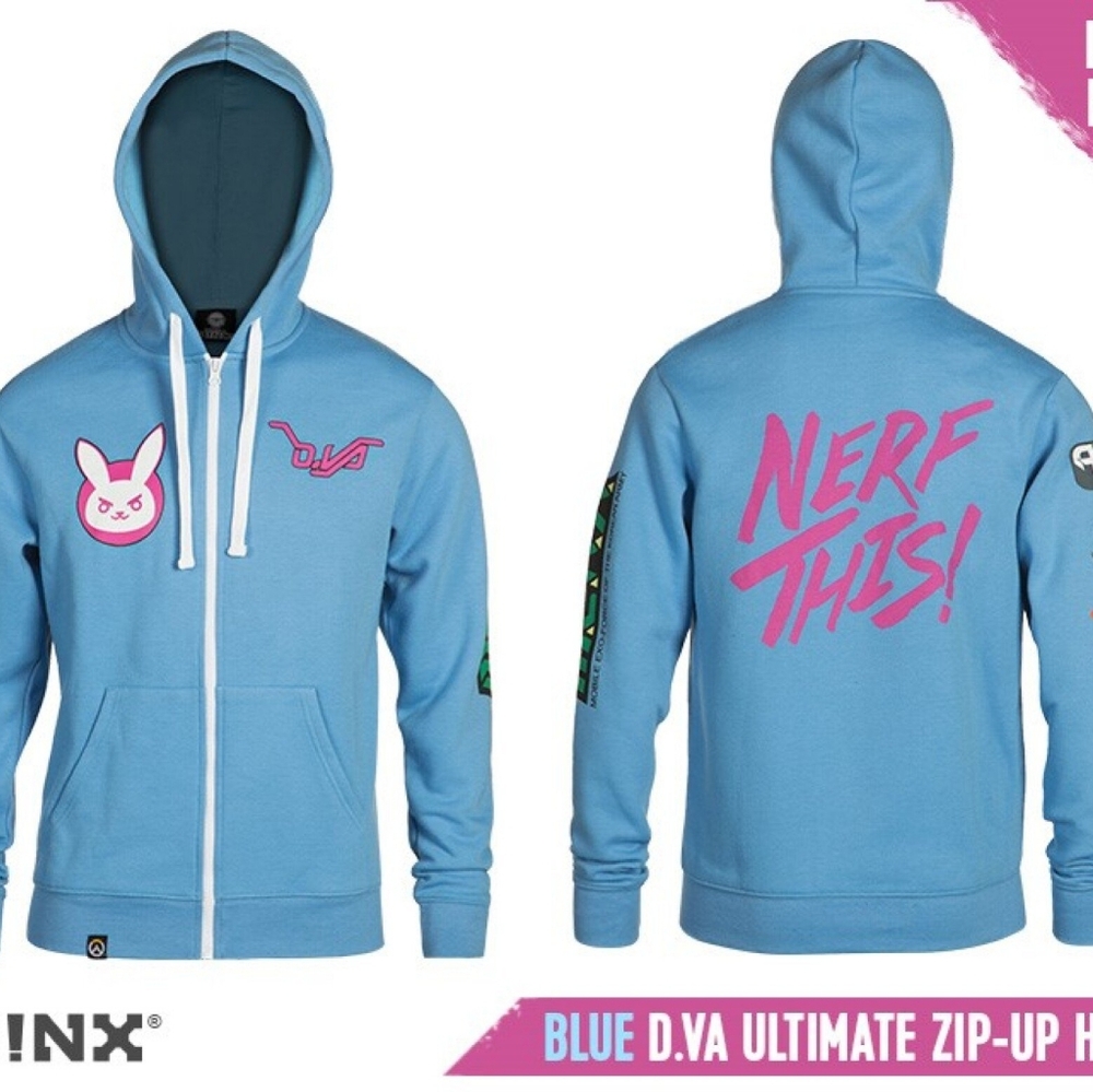 Blue Overwatch D.Va ultimate hoodie by J!nx